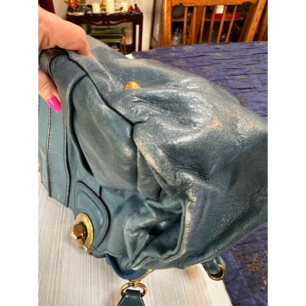 Chloé Blue Leather Heloise Shoulder Bag - Picture 10 of 16